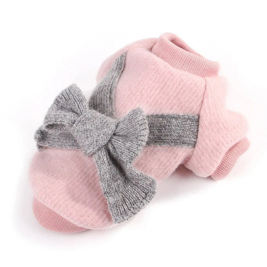 Pet Clothes Elegant Luxury Fur Winter Overcoat For Small Dog Cat Clothes Bowknot Chihuahua