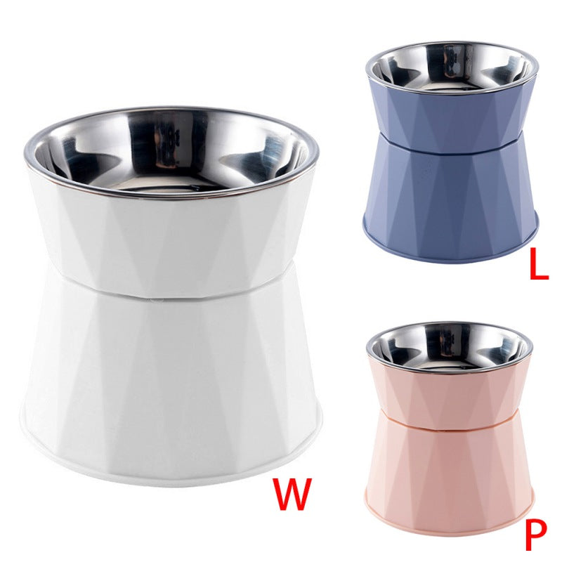 Stainless Steel Cat Bowl High Foot Dog Bowl Neck Protector Cat Food Water Bowl Anti-overturning Bowl Pet Feeder Bowl Supplies