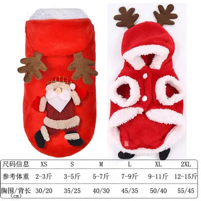 Christmas Dog Clothes Winter Pet Clothes for Small Dog Coat Jacket Costume Hoodies Warm Cat Santa Claus Christmas Pet Apparel 93