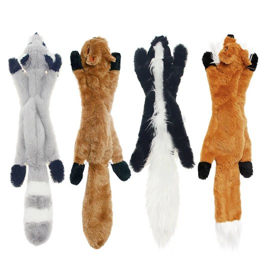 New Fun Stuffed Animal-Shaped Dog Toys Squeak Pet Wolf Rabbit  Plush Small And Medium Dog Chew Squeaky Toy Pet Accessories