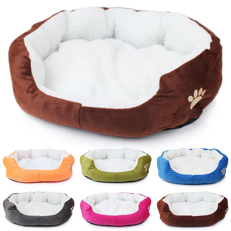 Fleece Dog Beds for Small Medium Dogs Kennel Warm Pet Dog Bed for Small Dogs Luxury Puppy Cat Bed House Accessories Bulldog Pug