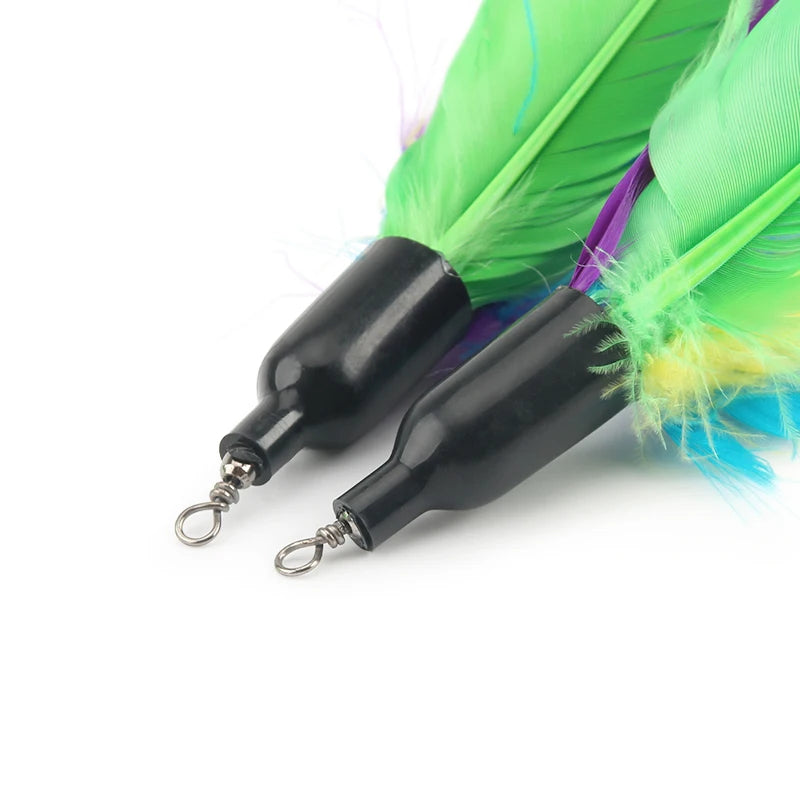 10pcs Feather Cat Stick Replacement Play Toys For Kitten Bell Pet Toy Replace Accessories