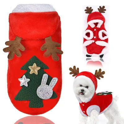 Christmas Dog Clothes Winter Pet Clothes for Small Dog Coat Jacket Costume Hoodies Warm Cat Santa Claus Christmas Pet Apparel 93