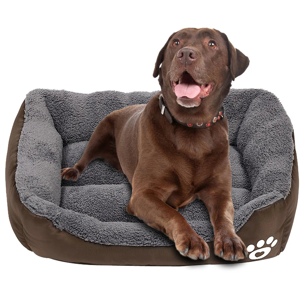 Pet Sofa Dog Bed Soft Fleece Warm Dog House Waterproof Bottom For Small Medium Large Dogs Cats Beds House S-2XL