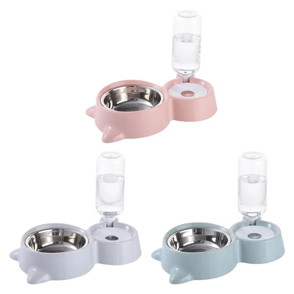 500ml Pet Bowls, Pet Feeder Double Bowl, Small Medium Dog Cat Feeding Water Food Bowls Holder Food Water Drinker for Cats Puppy