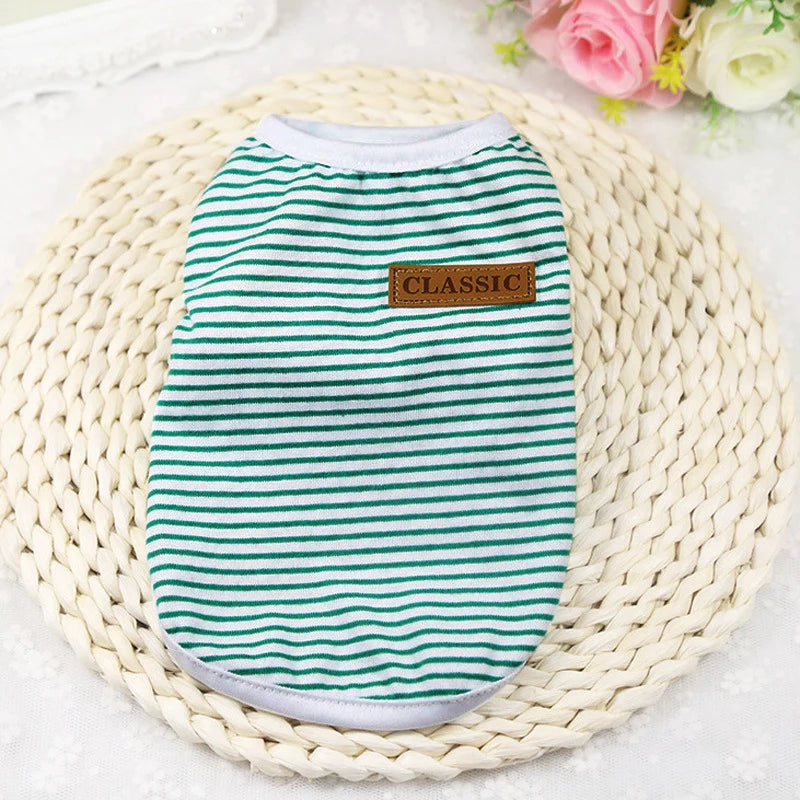 Cat Clothes Cotton Striped Vest Pet Cats T Shirt Clothing For Cat Outfit Shirt Pet Clothes Cute Kitten Puppy