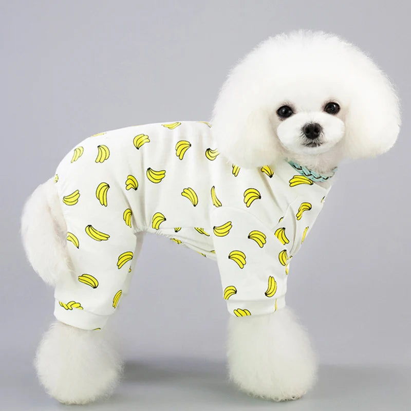 Cute Small Dogs Pajamas For Pet Dogs Cat Clothes Puppy Jumpsuit For Dog Coat For Chihuahua Pomeranian Dogs Print Clothing Shirt