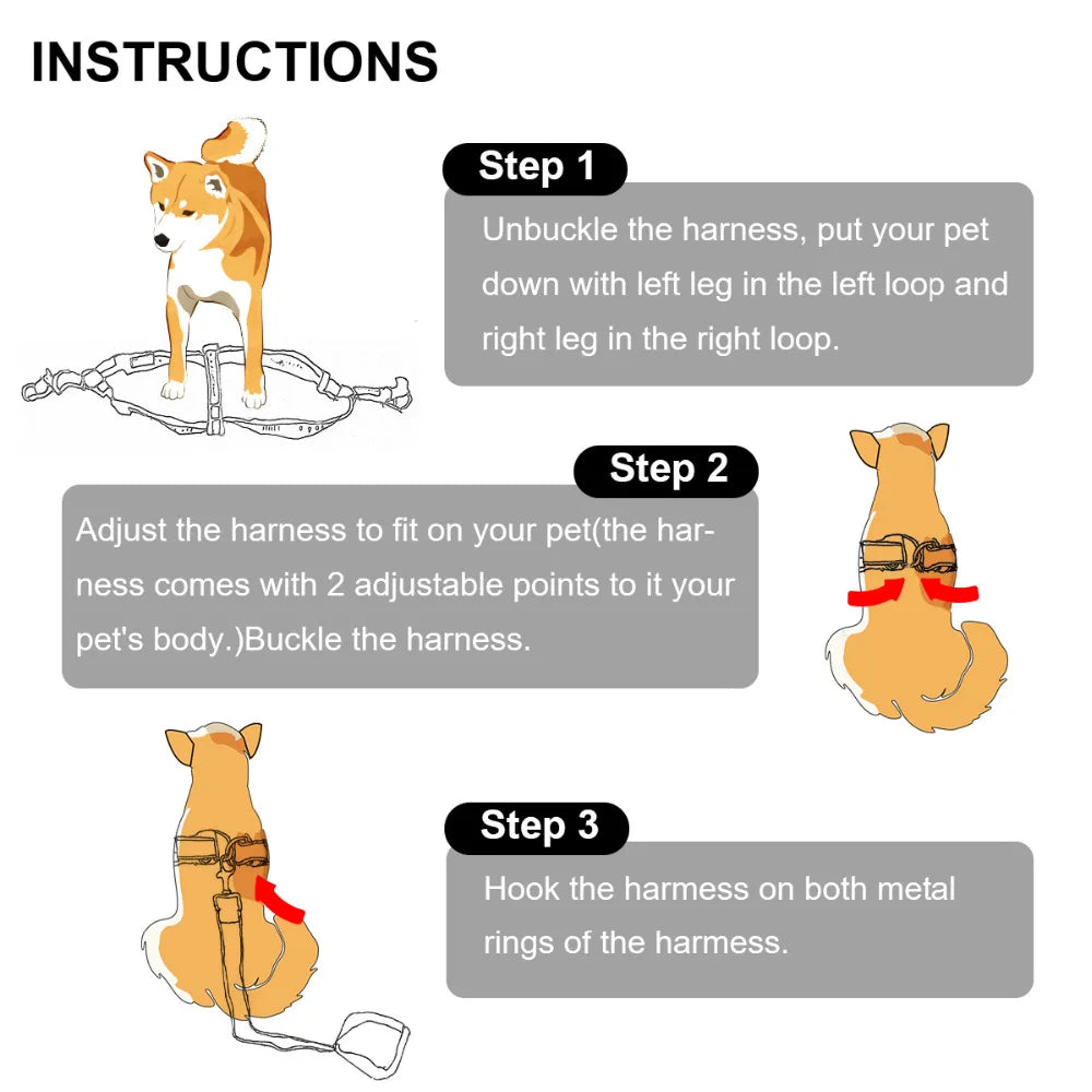 Dog Harness Paw Adjustable Soft Breathable Cat Control Nylon Mesh Vest Harness for Pet Puppy Collar Chest Strap