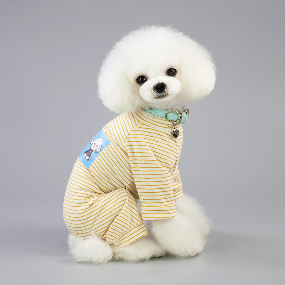 Cute Small Dogs Pajamas For Pet Dogs Cat Clothes Puppy Jumpsuit For Dog Coat For Chihuahua Pomeranian Dogs Print Clothing Shirt