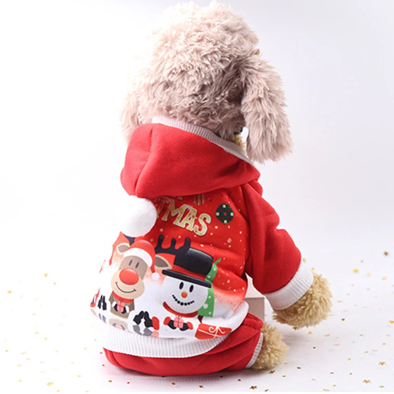 Christmas Dog Clothes Winter Pet Clothes for Small Dog Coat Jacket Costume Hoodies Warm Cat Santa Claus Christmas Pet Apparel 93