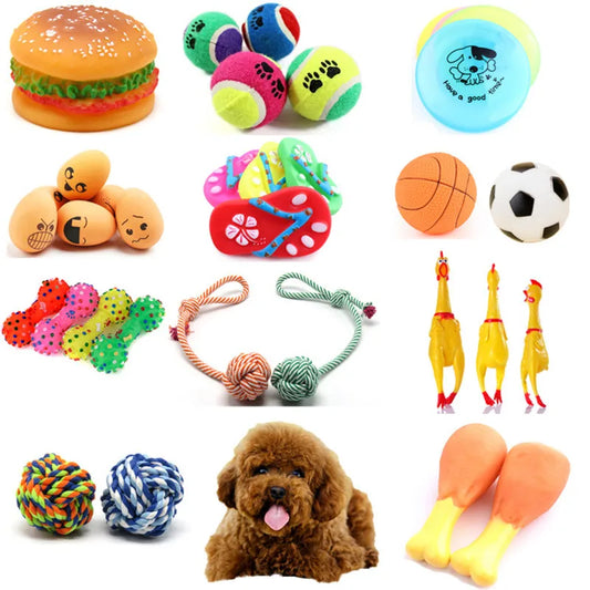 Fashion Rubber Squeak Toys for Dog Screaming Chicken Chew Bone Slipper Squeaky Ball Dog Toys Tooth Grinding & Training Toy