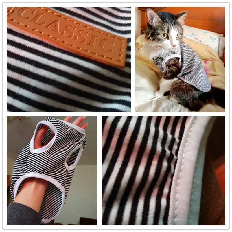 Cat Clothes Cotton Striped Vest Pet Cats T Shirt Clothing For Cat Outfit Shirt Pet Clothes Cute Kitten Puppy