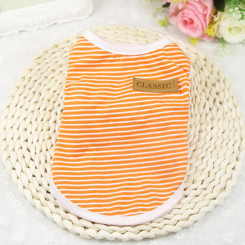 Cat Clothes Cotton Striped Vest Pet Cats T Shirt Clothing For Cat Outfit Shirt Pet Clothes Cute Kitten Puppy