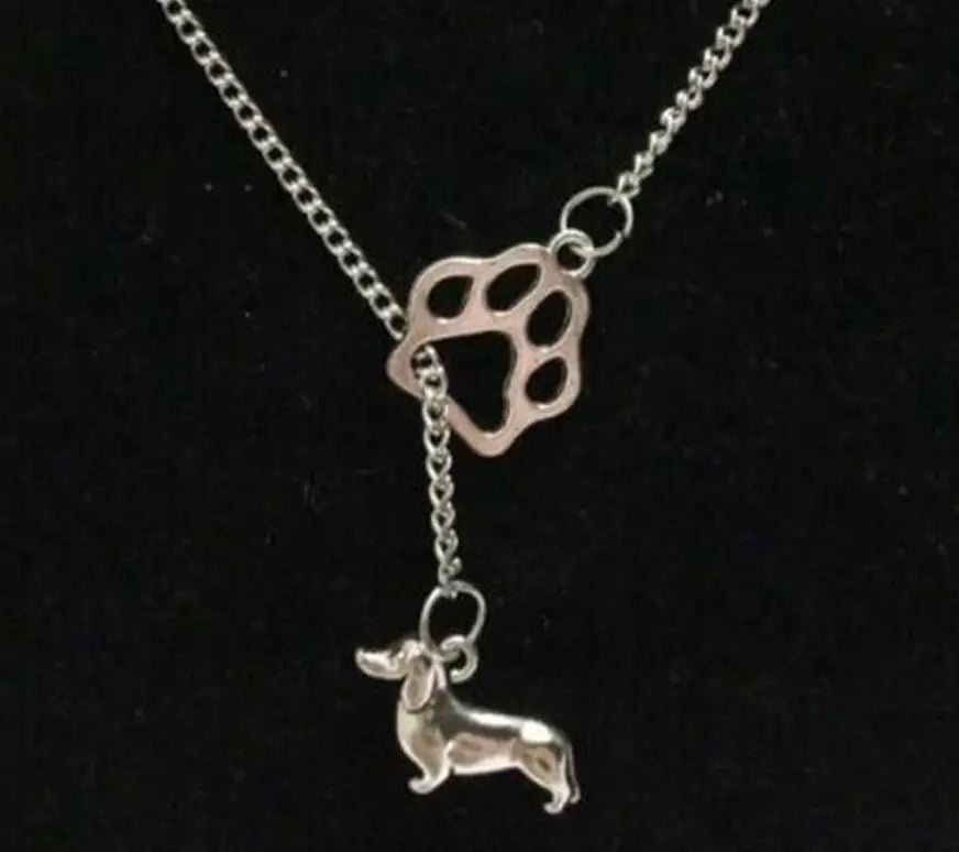 Cat/Dog Claw&Greyhound Dog Dachshund Sausage dog Necklace 50cm Fashion Sweater Chain DIY For Woman Jewelry Best Friend Gifts