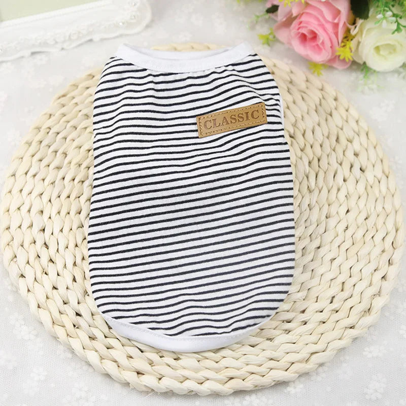 Cat Clothes Cotton Striped Vest Pet Cats T Shirt Clothing For Cat Outfit Shirt Pet Clothes Cute Kitten Puppy