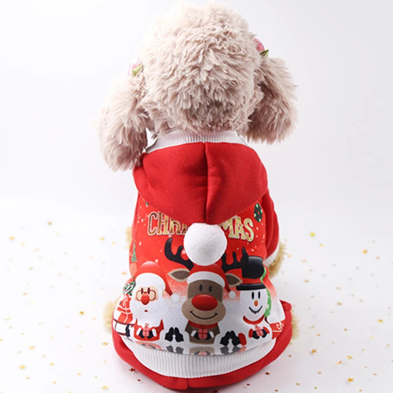 Christmas Dog Clothes Winter Pet Clothes for Small Dog Coat Jacket Costume Hoodies Warm Cat Santa Claus Christmas Pet Apparel 93