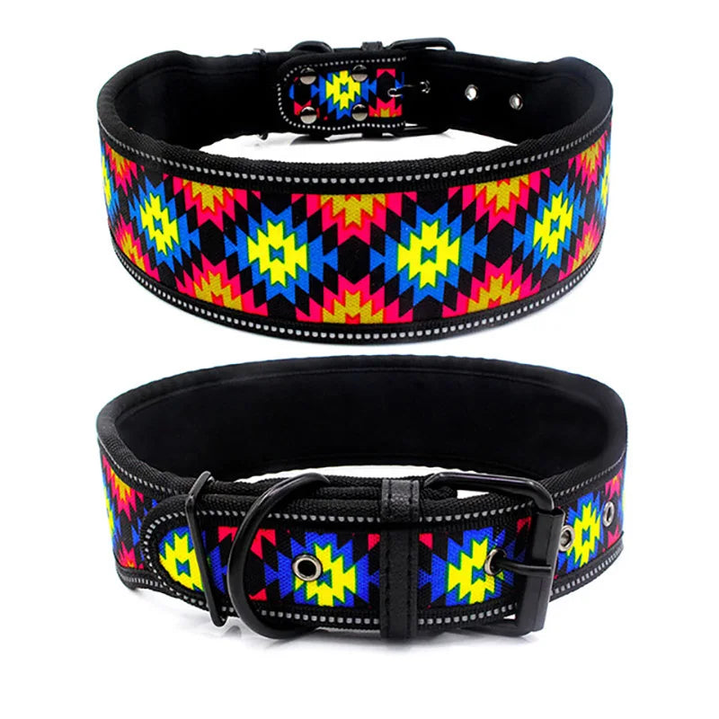 10 Colors Reflective Puppy Big Dog Collar with Buckle Adjustable Pet Collar for Small Medium Large Dogs Pitbull Leash Dog Chain