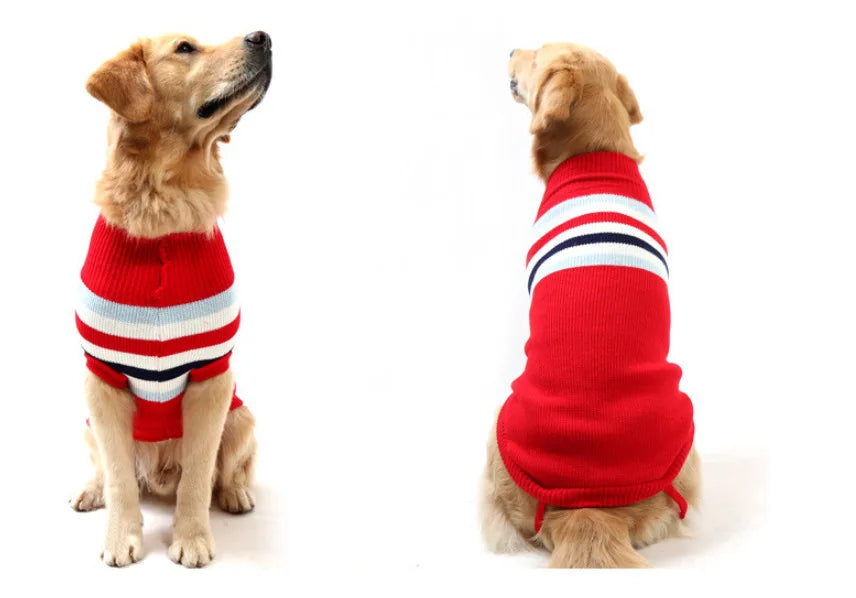 British Knitting Pet Dog Sweater for Medium Large Dogs Christmas Elk Big Dog Clothes Labrador Pitbull Pullovers Mascota Clothing