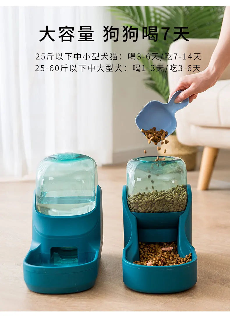 3.8L Gravity Pet Water Dispenser Cat Automatic Feeder Plastic Dog Water Bottle Food Water Dispenser Pet Feeding Bowl for Cat Dog