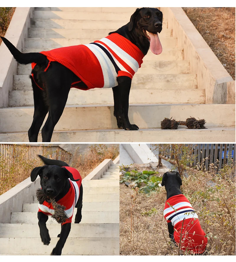 British Knitting Pet Dog Sweater for Medium Large Dogs Christmas Elk Big Dog Clothes Labrador Pitbull Pullovers Mascota Clothing