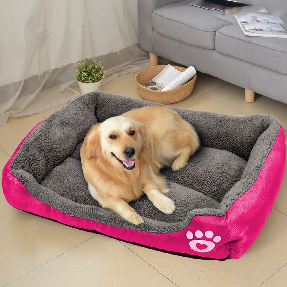 Pet Sofa Dog Bed Soft Fleece Warm Dog House Waterproof Bottom For Small Medium Large Dogs Cats Beds House S-2XL