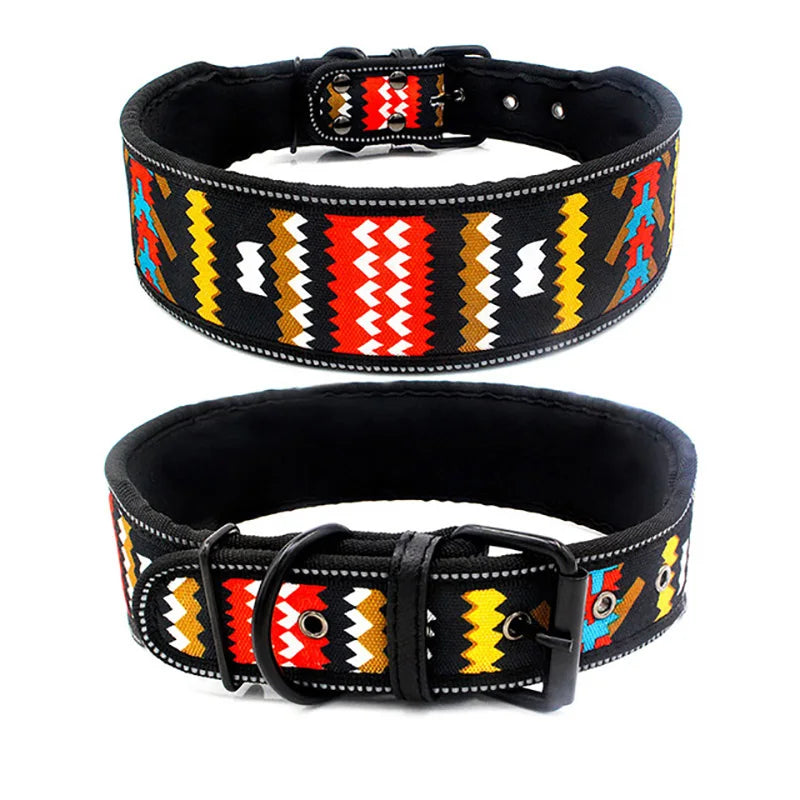 10 Colors Reflective Puppy Big Dog Collar with Buckle Adjustable Pet Collar for Small Medium Large Dogs Pitbull Leash Dog Chain