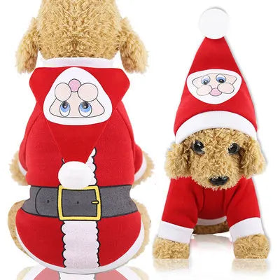 Christmas Dog Clothes Winter Pet Clothes for Small Dog Coat Jacket Costume Hoodies Warm Cat Santa Claus Christmas Pet Apparel 93