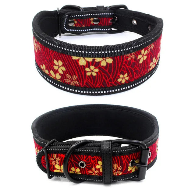 10 Colors Reflective Puppy Big Dog Collar with Buckle Adjustable Pet Collar for Small Medium Large Dogs Pitbull Leash Dog Chain