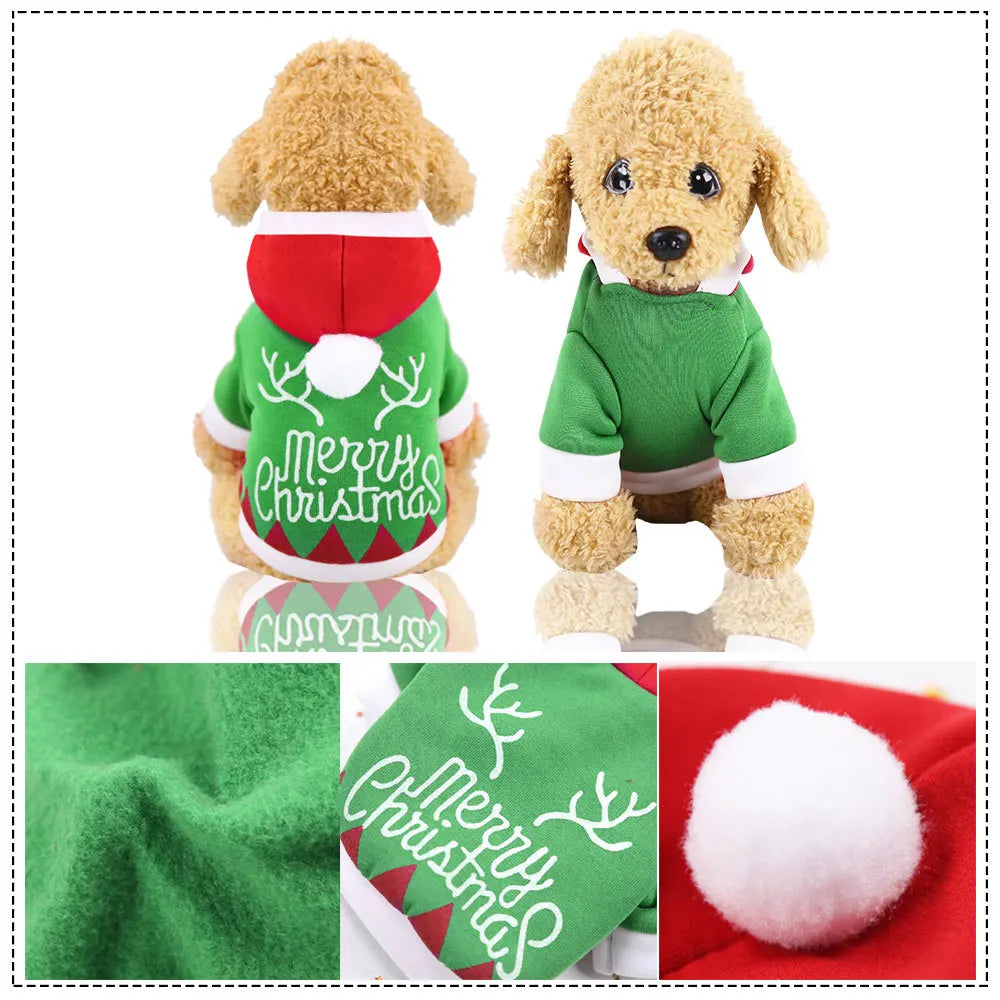 Christmas Dog Clothes Winter Pet Clothes for Small Dog Coat Jacket Costume Hoodies Warm Cat Santa Claus Christmas Pet Apparel 93