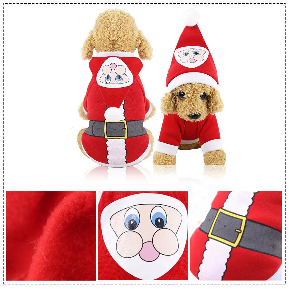 Christmas Dog Clothes Winter Pet Clothes for Small Dog Coat Jacket Costume Hoodies Warm Cat Santa Claus Christmas Pet Apparel 93