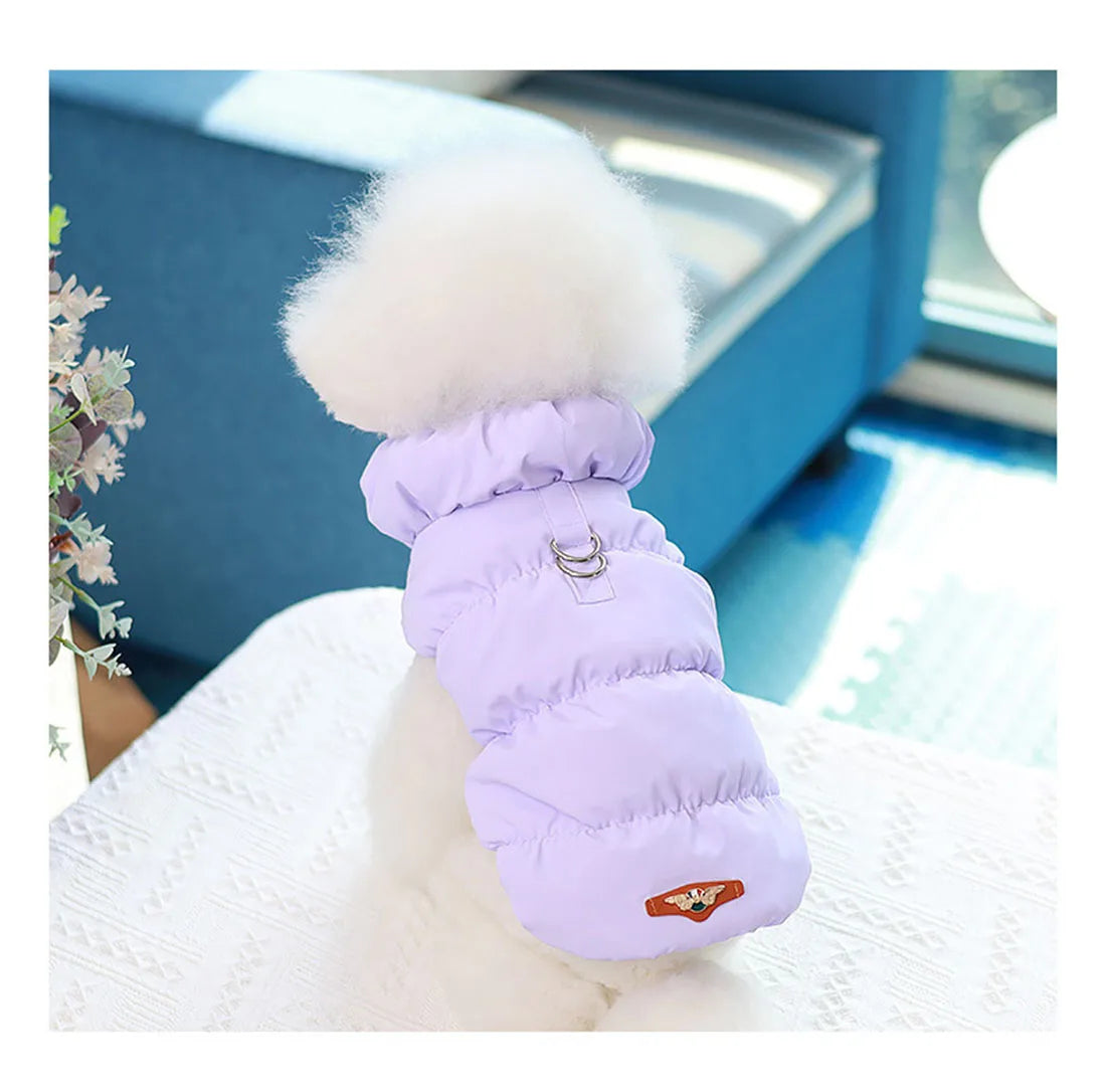 Dogs and Cats Warm Jacket with Double Buckle Design Pet Vest Hoodie Dress Winter Clothing Outfit 8 Colours