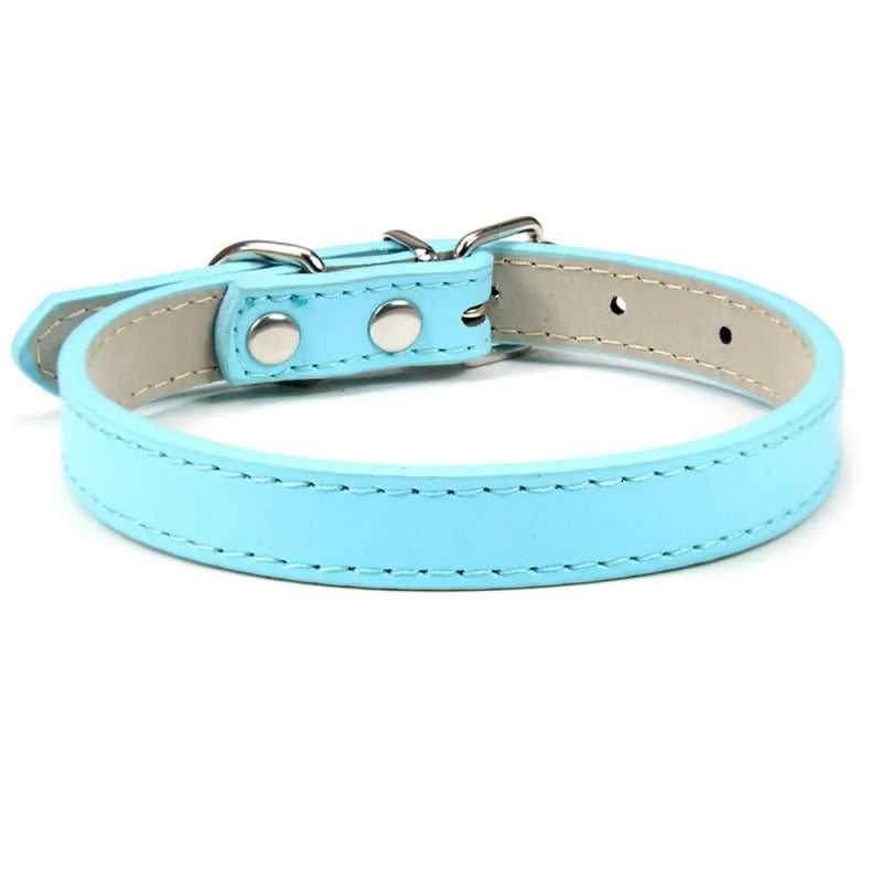 1 Piece Adjustable PU Leather Collar for Cats or Dogs