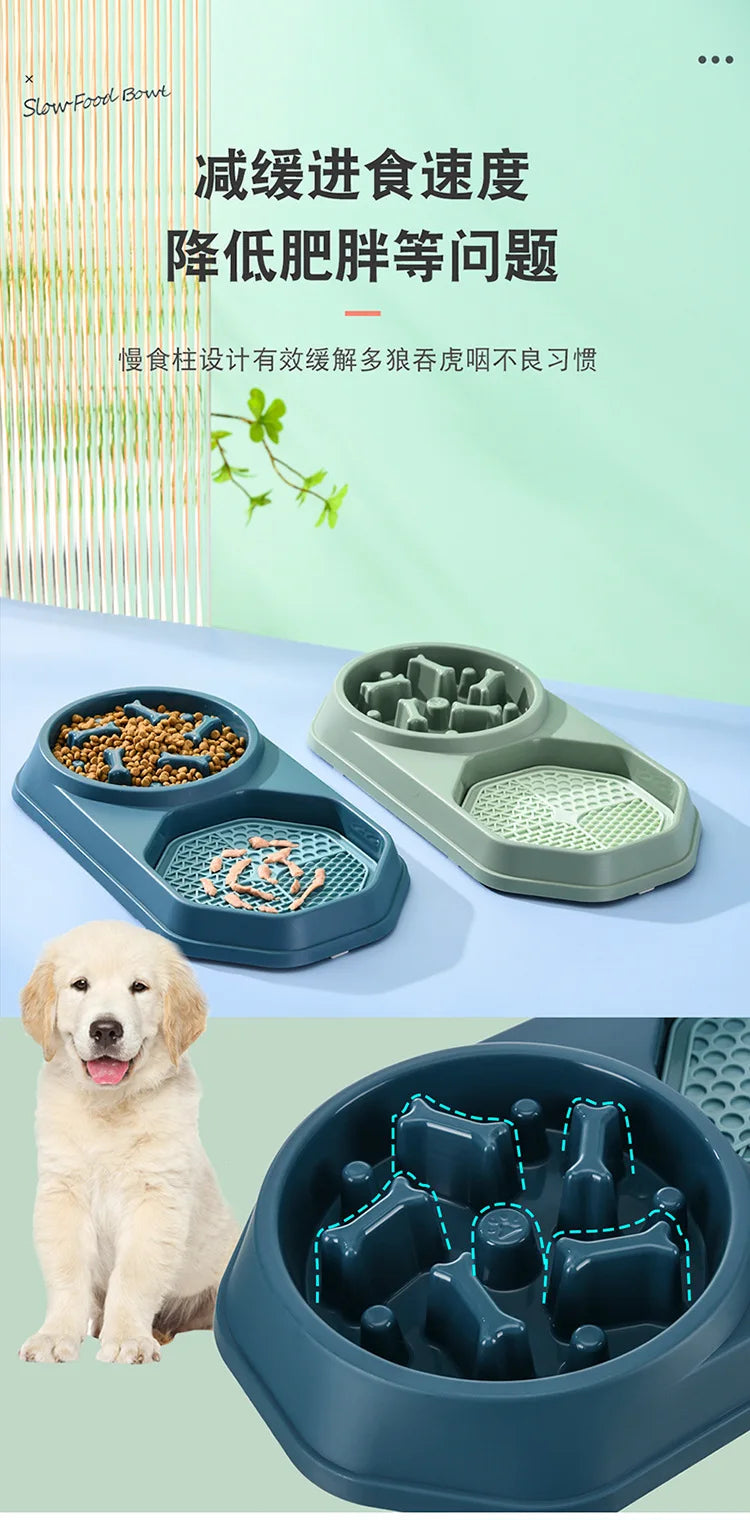 Pet supplies Dog feeder Cat licking plate Choke proof slow food bowl Funny dog pot Pet mat  A pair of bowls