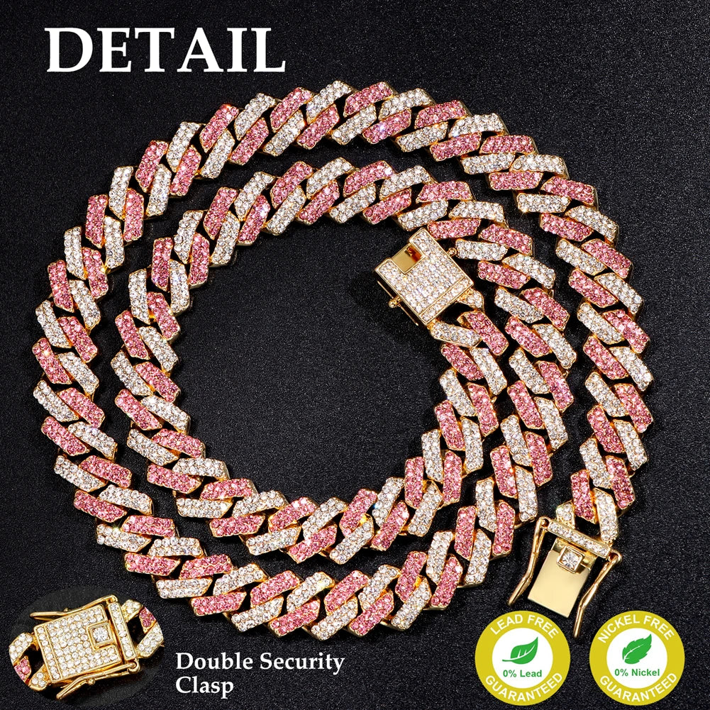 Dog Chain Diamond Cuban Link Chain With Design Secure Buckle Pet Cat Dogs Collar Necklaces Pet Items Accessories