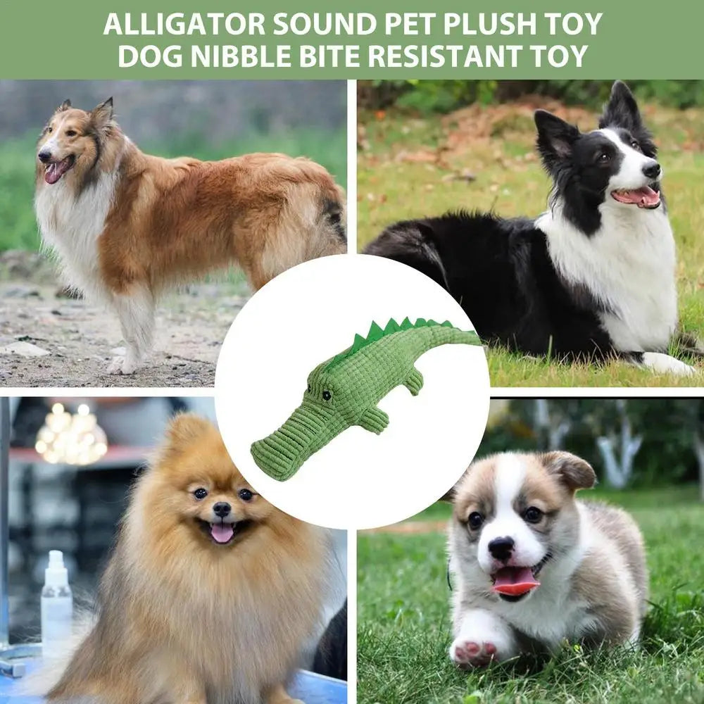 Stuffed Alligator Pet Toy Interactive Dog Chewing Toy Plush Sound-Making Toy Bite-Resistant And Wear-Resistant For Pet Cat