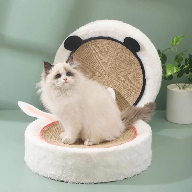 Cat Scratcher 2 In 1 Cat Anti Scratch Bed Cute Shape Cat Scratching Bed Round Cat Scratch Protection Paw Toy Gatos Accesorios