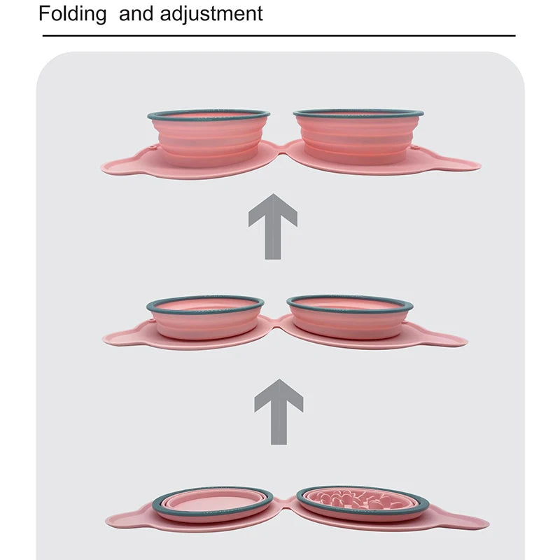 Foldable Silicone Pet Bowls Non-toxic Portable Pet Travel Feeding Bowl Folding Puppy Cat Bowl Outdoor Food Dispenser Feeder