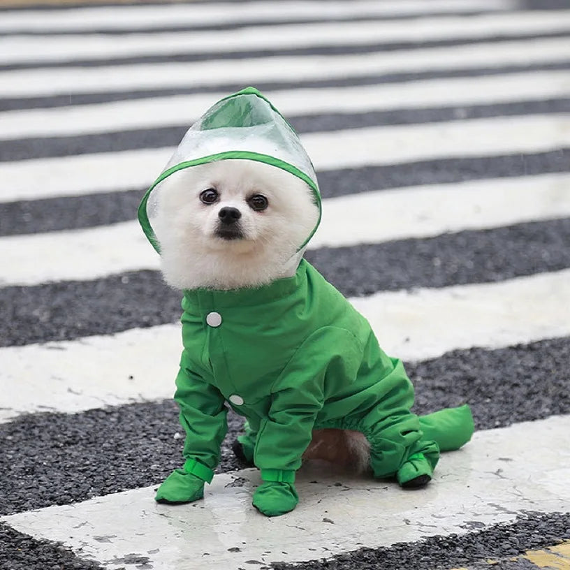 Pet Puppy Dog Raincoat Clothes Small Dog Waterproof Jumpsuit Overalls Clothing Jacket Yorkshire Poodle Puppy Dog Rain coat