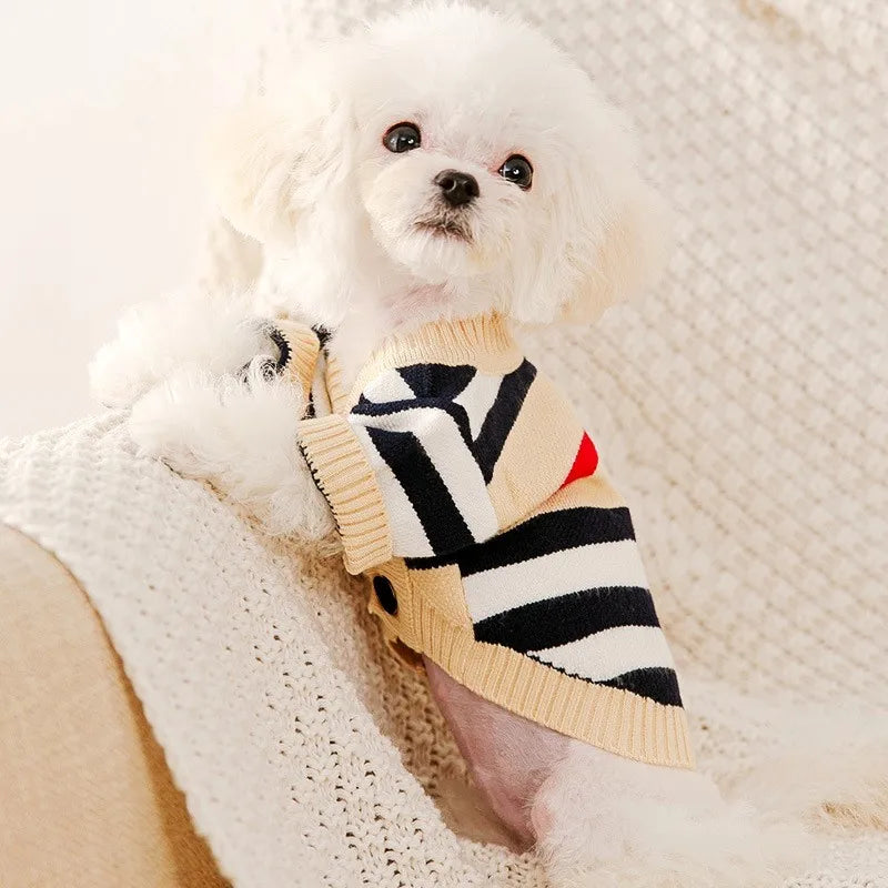 Luxury Dog Clothes Winter Warm Cardigan Dog Sweaters Chihuahua French Bulldog Clothing Pet Coat Jacket Puppy Pet Items