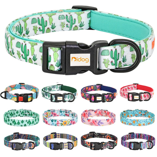 20 Styles Nylon Dog Collar Bohemian Floral Pet Collars Fashion Printed National Style Puppy Chihuahua Pug Collar Dog Accessories