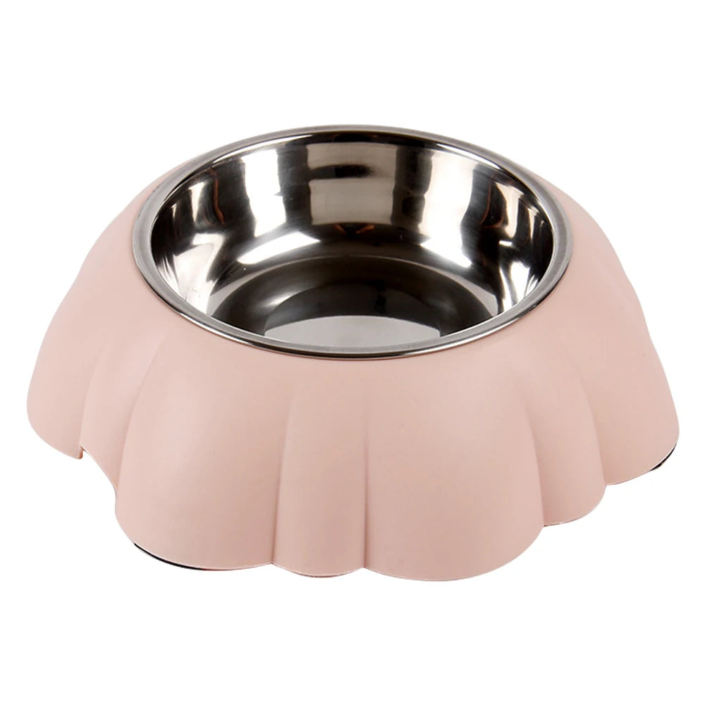 1pcs Petal Stainless Steel Pet Dog Cat Food Bowl Pet Pot Bowl Pet Feeder Tableware Anti-overturning Water Food Bowl pet Supplies