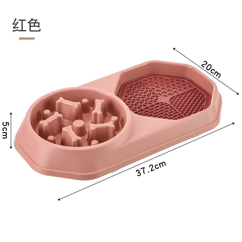 Pet supplies Dog feeder Cat licking plate Choke proof slow food bowl Funny dog pot Pet mat  A pair of bowls