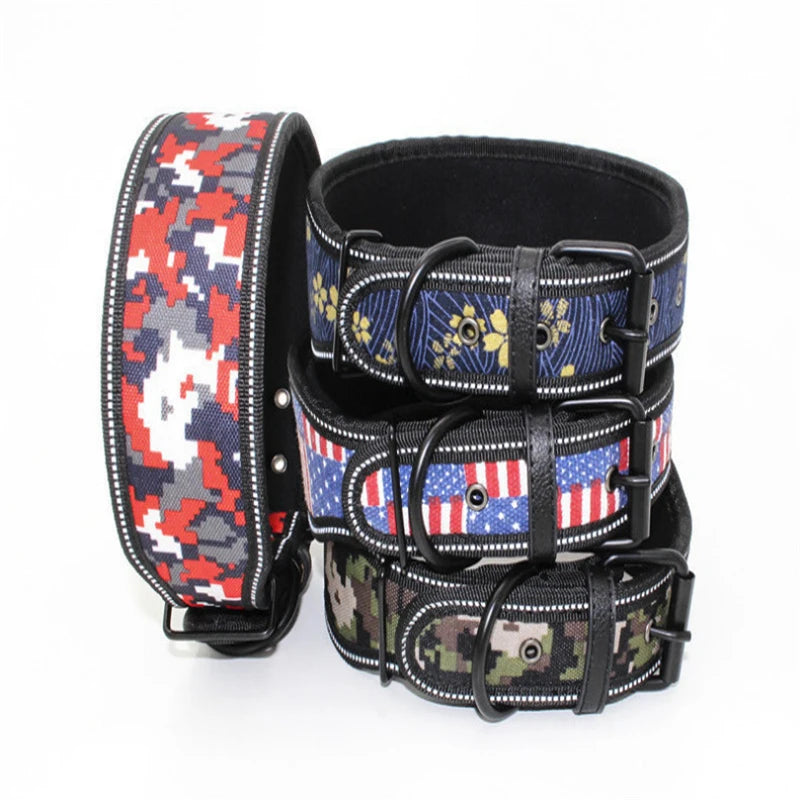 10 Colors Reflective Puppy Big Dog Collar with Buckle Adjustable Pet Collar for Small Medium Large Dogs Pitbull Leash Dog Chain