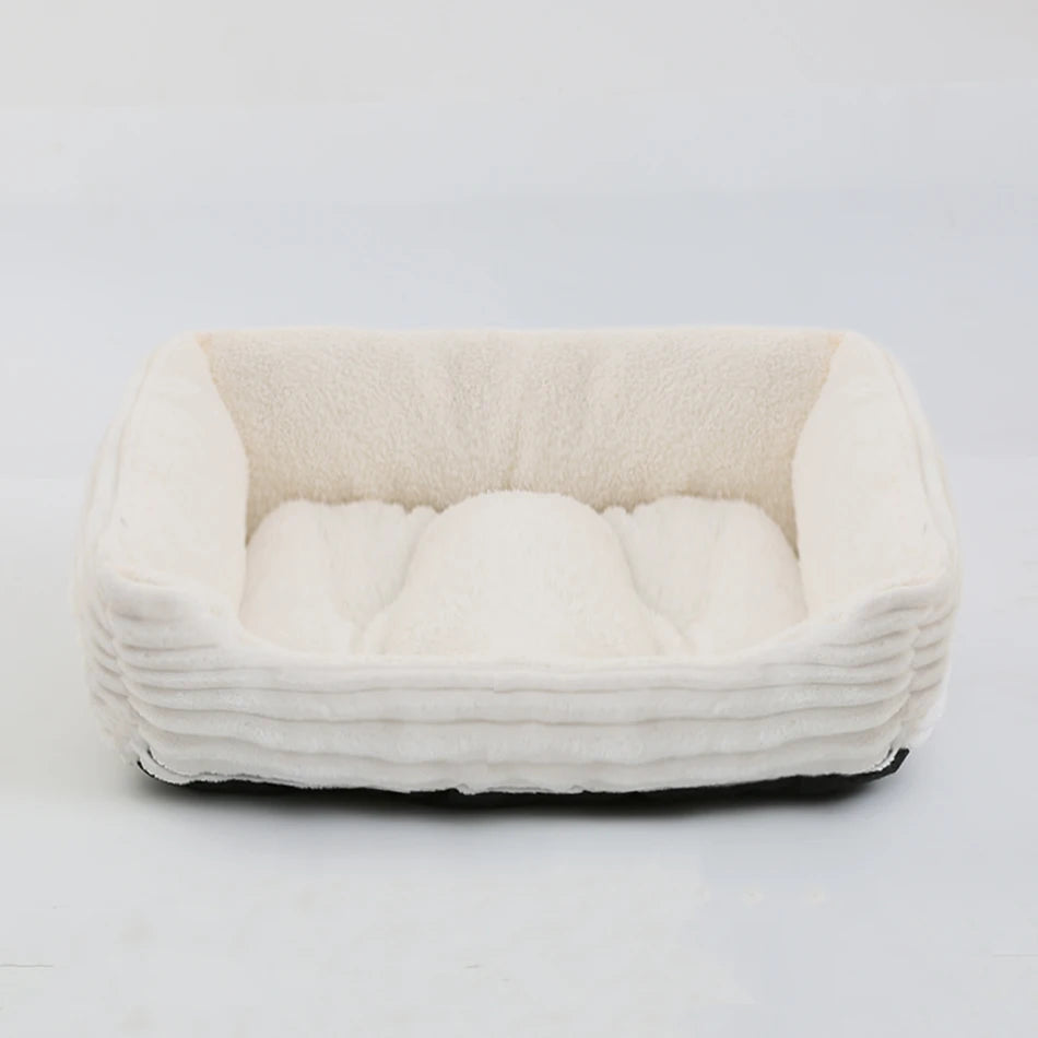 Bed for Dog Pet Square Plush Kennel Medium Small Dog Sofa Bed Cushion Pet Calming Dog Bed House Pet Supplies Accessories