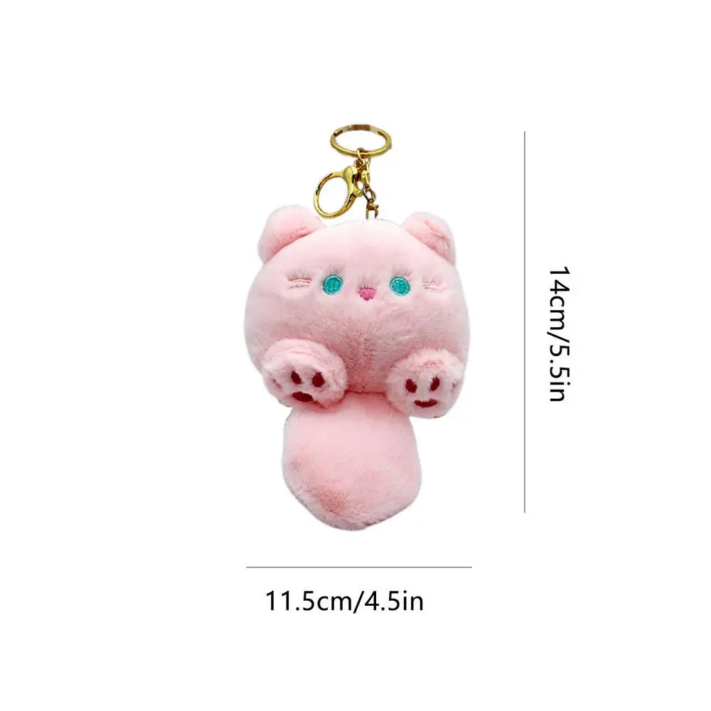 Squeaky Cat Plush Pendant Cat Kitten Plush Doll Pendant Lovely Animal Stuffed Doll Plush Toy Keychain With Sound For Backpack