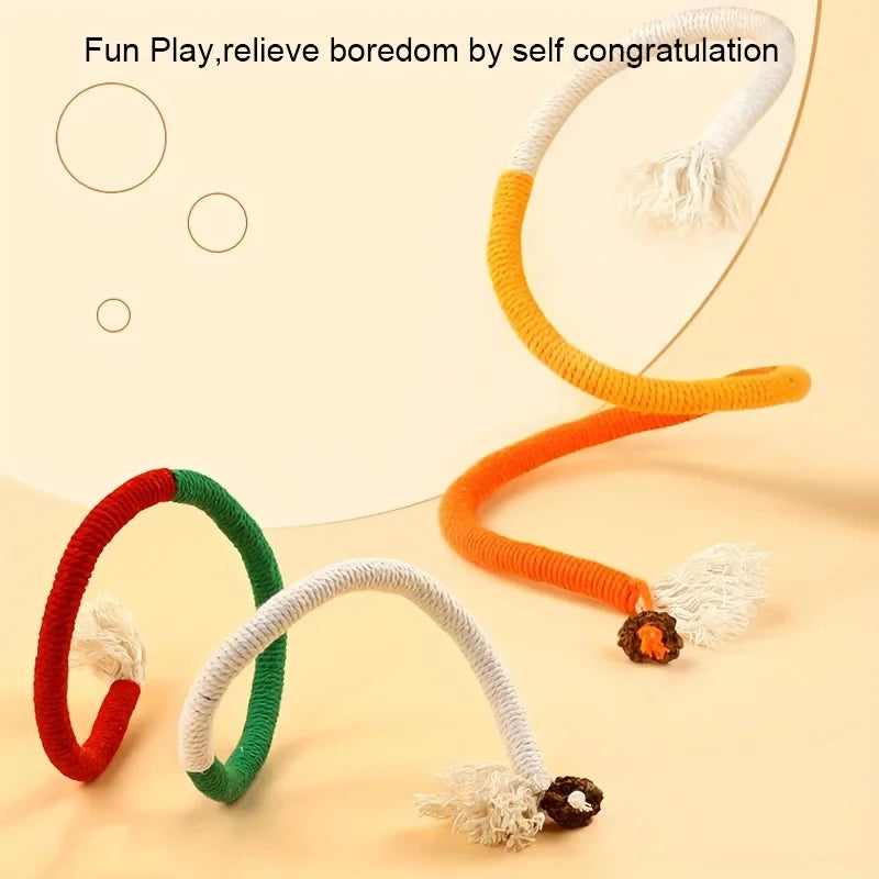 Cat Toys Silvervine Cat Teaser Toy Interactive Molar Cotton Rope Toys Clean Mouth Kitten Play Toy Cat Toys Silvervine Cat Teaser