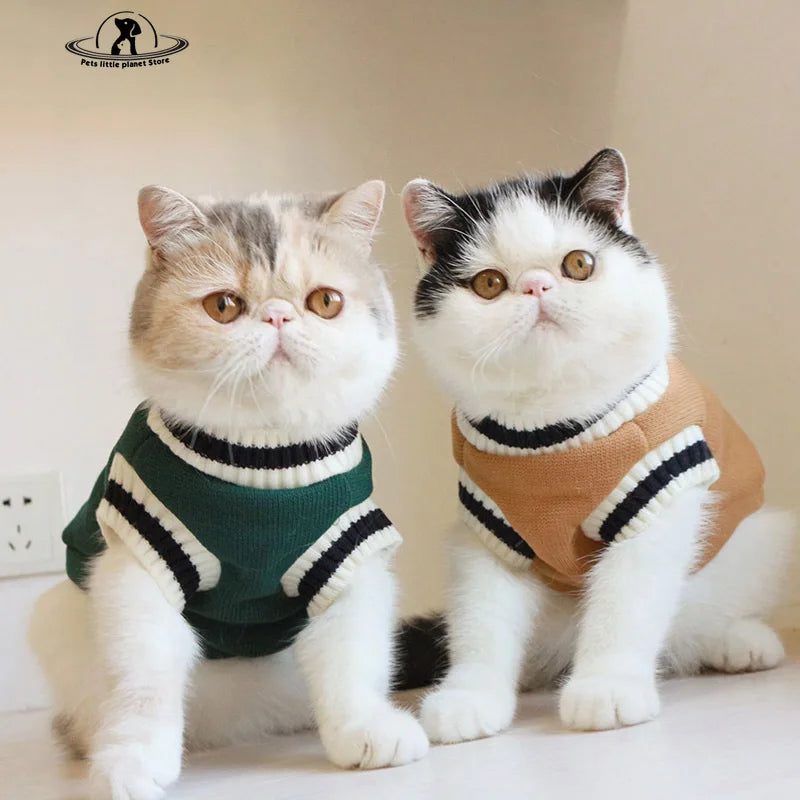 Cat Dog Sweater Pullover Winter Pet Clothes for Small Dogs Cat Vest Puppy Jacket Pet Cat Clothing Kitty