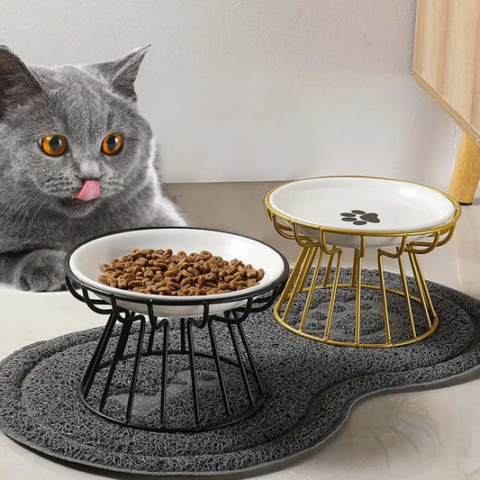 For Dog Cat Snack Canned Plate Elevated Cat Feeder Drinker Cat Food Bowl Water Feeder Container Pet Feeder Bowl Pet Supplies