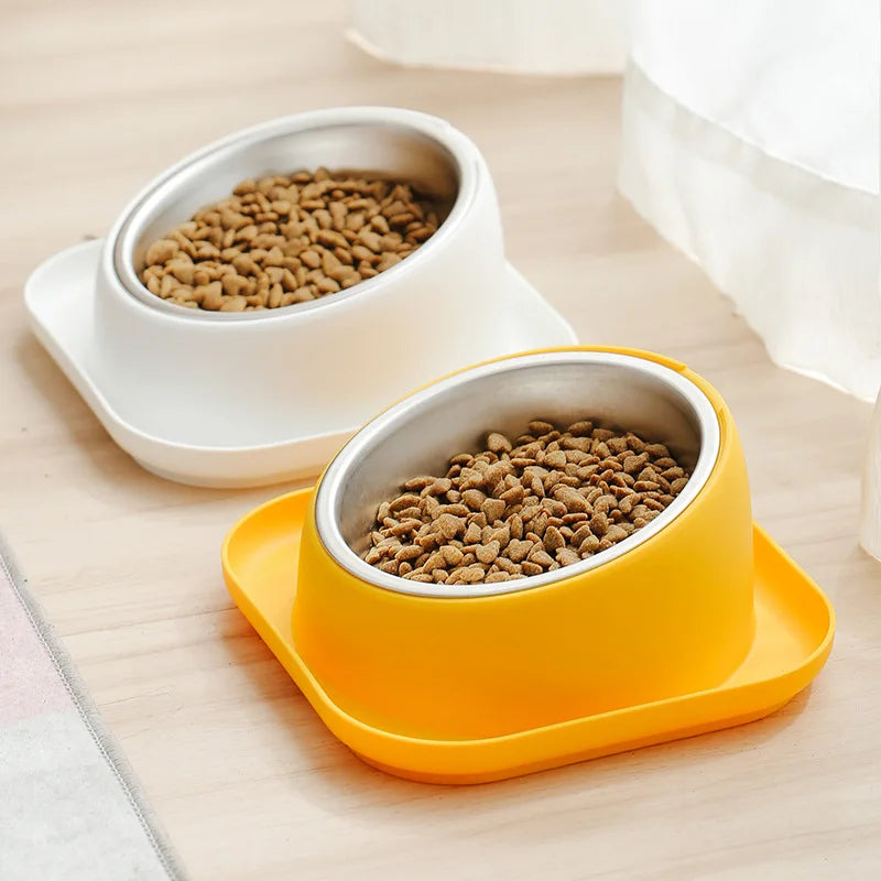 Cat Feeder Slope Anti-Ant Food Bowl For Cat Pet Accessories Dog Bowl Stainless Steel Container For Cats Pet Supplies