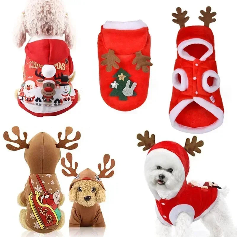 Clothing 2024 Jacket Costume Clothes Pet Pug For Yorkshire Cat Chihuahua Dog Year New Christmas Pets Coat Santa